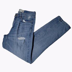 Garage Jeans Womens Size 5 Straight Mid Rise Light Wash Distressed Ripped Denim